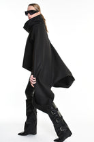 4B W5153 CAPE Over Asymmetric Cloth UNISEX D Black LA HAINE INSIDE US