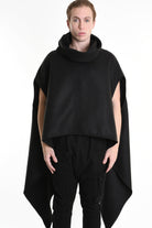 4B W5153 CAPE Over Asymmetric Cloth UNISEX D Black LA HAINE INSIDE US