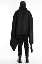 4B W5153 CAPE Over Asymmetric Cloth UNISEX D Black LA HAINE INSIDE US