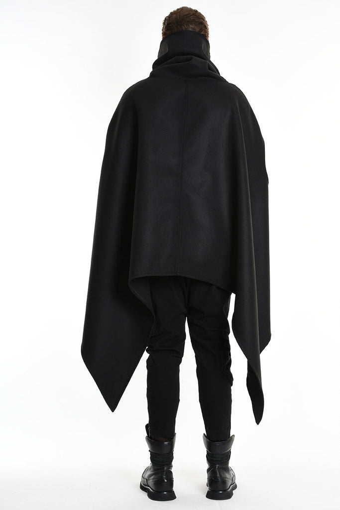 4B W5153 CAPE Over Asymmetric Cloth UNISEX D Black LA HAINE INSIDE US