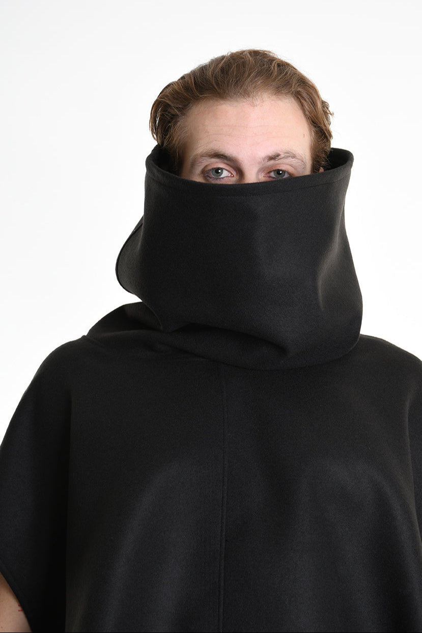 4B W5153 CAPE Over Asymmetric Cloth UNISEX D Black LA HAINE INSIDE US