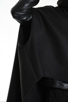 4B W5153 CAPE Over Asymmetric Cloth UNISEX D Black LA HAINE INSIDE US