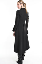 4B W5154 ASYMMETRICAL JACKET in Techno Stretch & Tulle Black LA HAINE INSIDE US