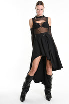 4B W5155 SKIRT Asymmetric Tecno Stretch Black LA HAINE INSIDE US