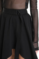 4B W5155 SKIRT Asymmetric Tecno Stretch Black LA HAINE INSIDE US