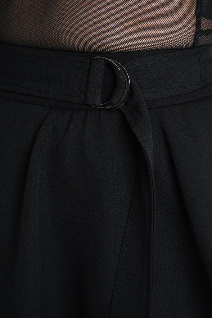 4B W5155 SKIRT Asymmetric Tecno Stretch Black LA HAINE INSIDE US