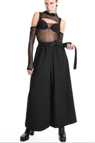 4B W5156 TROUSER Wide Fit Tecno Stretch Black WOMAN LA HAINE INSIDE US