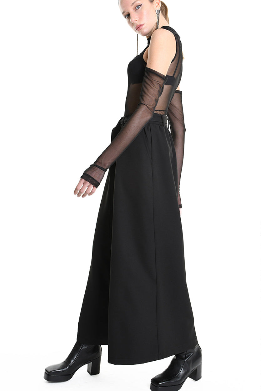 4B W5156 TROUSER Wide Fit Tecno Stretch Black WOMAN LA HAINE INSIDE US