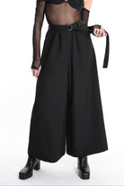 4B W5156 TROUSER Wide Fit Tecno Stretch Black WOMAN LA HAINE INSIDE US