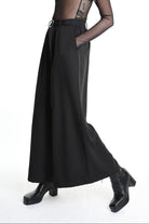 4B W5156 TROUSER Wide Fit Tecno Stretch Black WOMAN LA HAINE INSIDE US