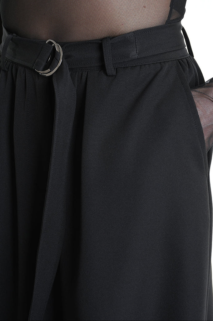 4B W5156 TROUSER Wide Fit Tecno Stretch Black WOMAN LA HAINE INSIDE US