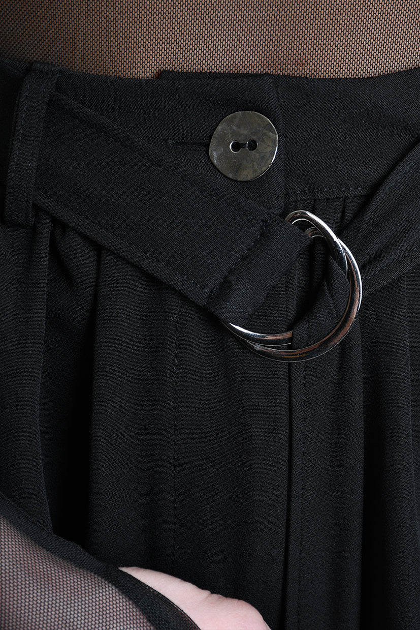 4B W5156 TROUSER Wide Fit Tecno Stretch Black WOMAN LA HAINE INSIDE US