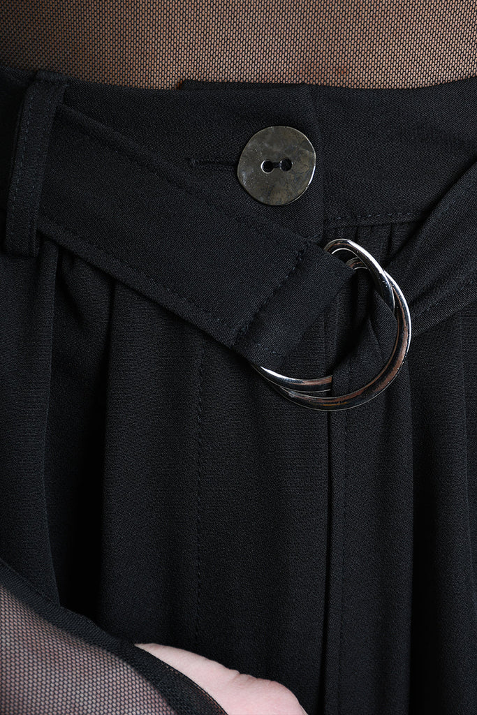 4B W5156 TROUSER Wide Fit Tecno Stretch Black WOMAN LA HAINE INSIDE US