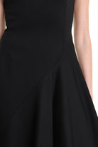 4B W5157 DRESS Asymmetric Sleeveless Punto Milano Black LA HAINE INSIDE US