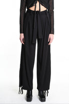 4B W5177 TROUSER Wide Fit Punto Milano Black WOMAN LA HAINE INSIDE US