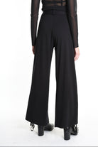 4B W5177 TROUSER Wide Fit Punto Milano Black WOMAN LA HAINE INSIDE US