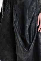 4B W5187 TROUSER Cargo Gabardina Stretch Print Coated UNISEX Black LA HAINE INSIDE US