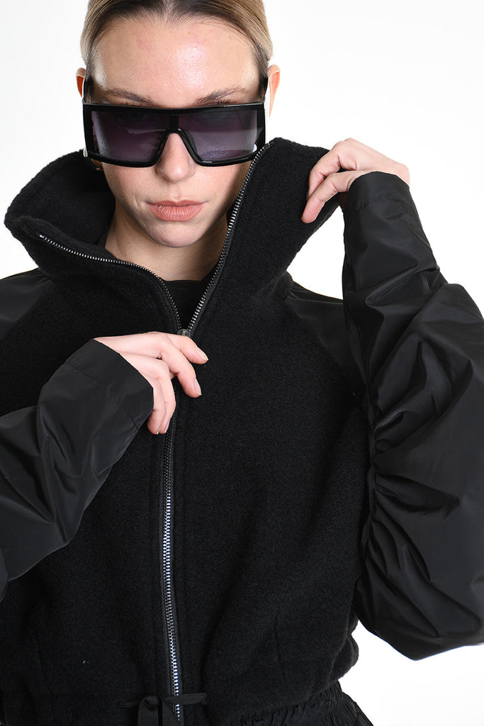 4B W5188 BOMBER Over Boiled Wool & Doubled Nylon Black LA HAINE INSIDE US