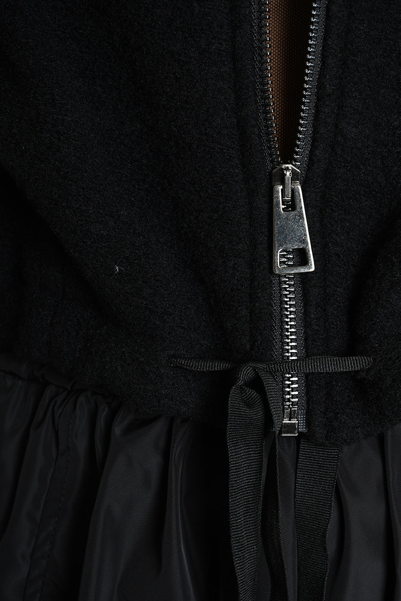 4B W5188 BOMBER Over Boiled Wool & Doubled Nylon Black LA HAINE INSIDE US