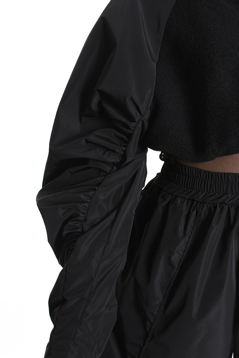 4B W5188 BOMBER Over Boiled Wool & Doubled Nylon Black LA HAINE INSIDE US