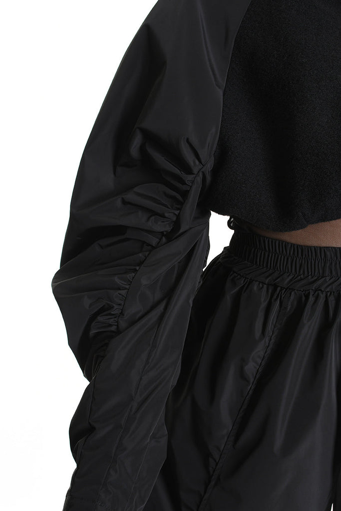 4B W5188 BOMBER Over Boiled Wool & Doubled Nylon Black LA HAINE INSIDE US