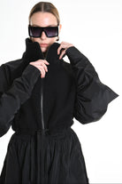 4B W5188 BOMBER Over Boiled Wool & Doubled Nylon Black LA HAINE INSIDE US