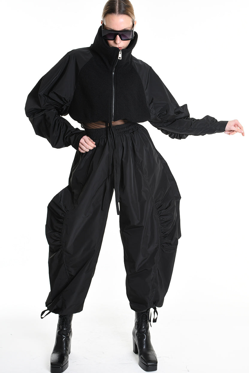 4B W5188 BOMBER Over Boiled Wool & Doubled Nylon Black LA HAINE INSIDE US