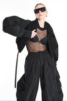 4B W5188 BOMBER Over Boiled Wool & Doubled Nylon Black LA HAINE INSIDE US