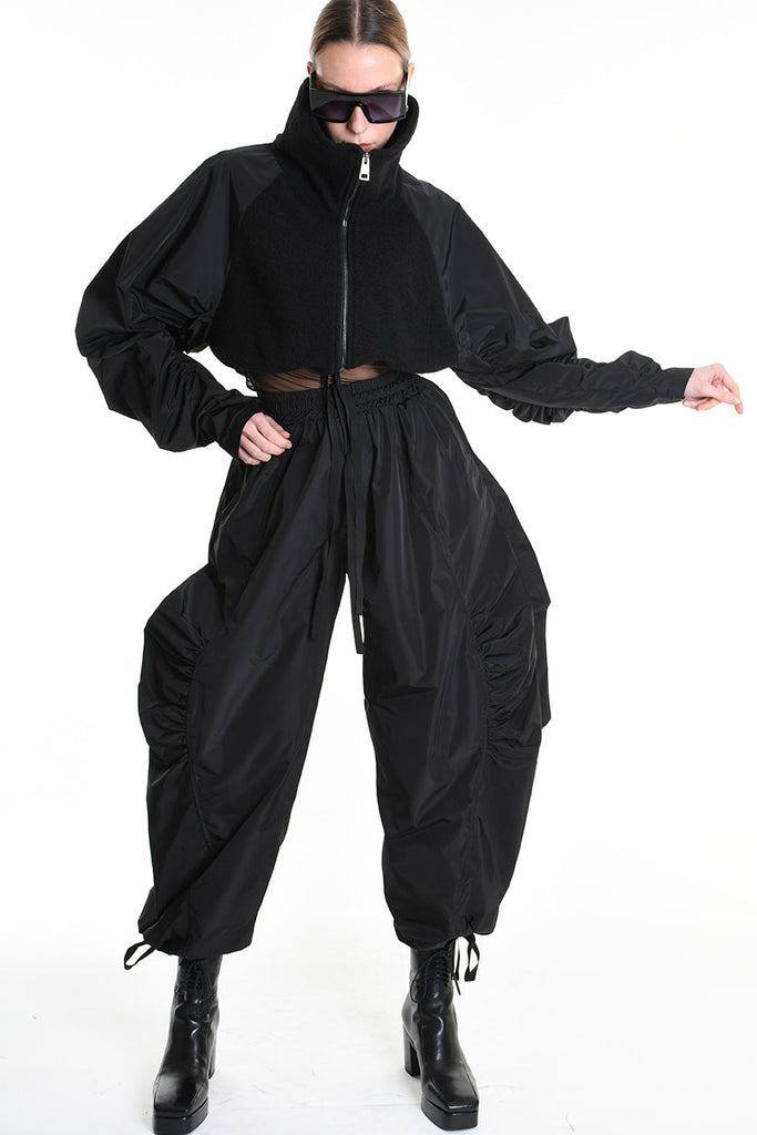 4B W5188 BOMBER Over Boiled Wool & Doubled Nylon Black LA HAINE INSIDE US