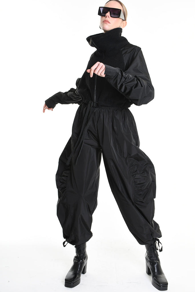 4B W5188 BOMBER Over Boiled Wool & Doubled Nylon Black LA HAINE INSIDE US