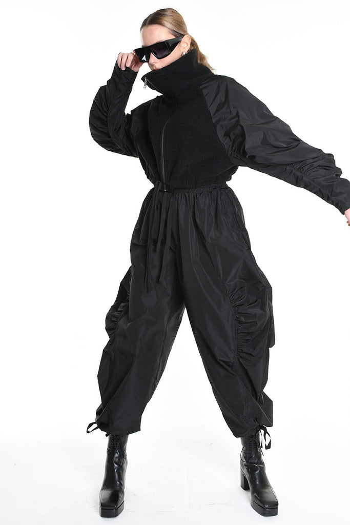 4B W5188 BOMBER Over Boiled Wool & Doubled Nylon Black LA HAINE INSIDE US