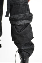 4B W5191 TROUSER Wide Fit Gabardine Cotton Dyed Coated Black WOMAN LA HAINE INSIDE US