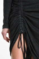 4B W5192 DRESS Tube Jersey Dyed Coated Black LA HAINE INSIDE US