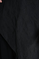 4B W5195 LONG VEST in Nylon Jacquard & Stretch Tulle UNISEX U Black LA HAINE INSIDE US