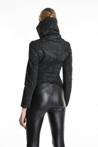 4B W5222 SLIM FIT JACKET in Garment-Dyed Laminated Cotton Gabardine Black LA HAINE INSIDE US