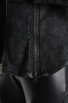 4B W5222 SLIM FIT JACKET in Garment-Dyed Laminated Cotton Gabardine Black LA HAINE INSIDE US