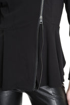 4B W5242 SLIM FIT ASYMMETRICAL JACKET in Punto Milano Black LA HAINE INSIDE US