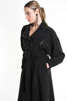 4B W5247 CROPPED OVERSIZED BOMBER in Techno Stretch Black LA HAINE INSIDE US