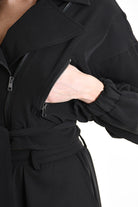 4B W5247 CROPPED OVERSIZED BOMBER in Techno Stretch Black LA HAINE INSIDE US