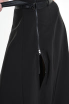 4B W5257 DRESS Long Sleeveless Tecno Stretch & Faux Leather Black LA HAINE INSIDE US