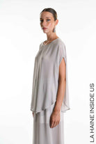 4B W5340 TUNIC Over in Georgette Grey