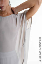 4B W5340 TUNIC Over in Georgette Grey