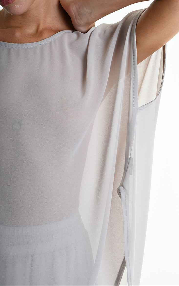 4B W5340 TUNIC Over in Georgette Grey