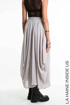 4B W5341 SKIRT Long Georgette & Lining Grey