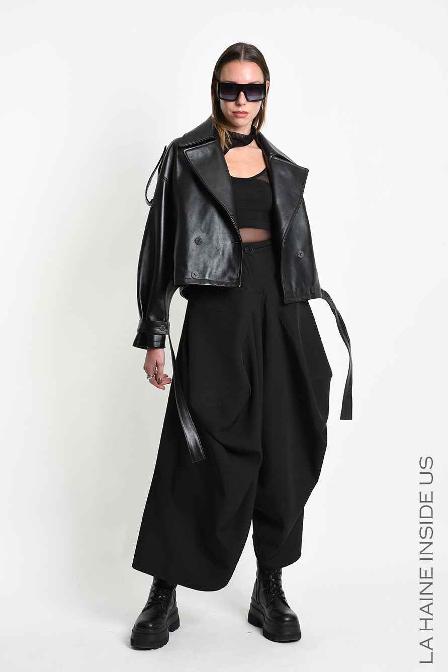 4B W5507 JACKET Over Nappa Leather Lined Black