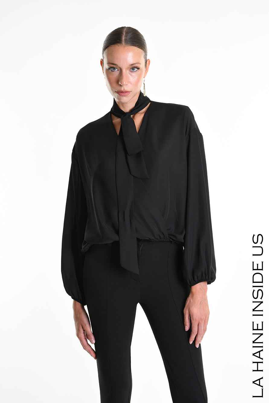 4G W5288 SHIRT Over in Georgette Black