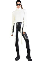 A34J LW61425 SWEATER Fineness 3 Black - Ecru