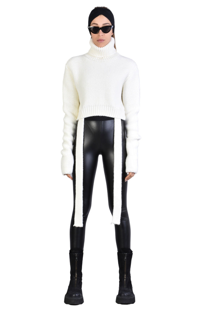 A34J LW61425 SWEATER Fineness 3 Black - Ecru