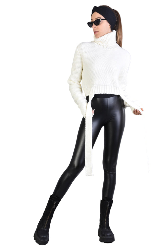 A34J LW61425 SWEATER Fineness 3 Black - Ecru