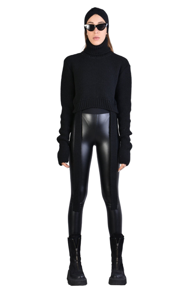 A34J LW61425 SWEATER Fineness 3 Black - Ecru